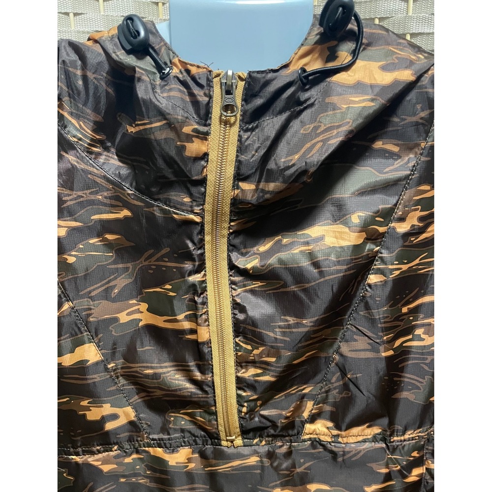 Ecko Unltd Mens Tiger Stripe Camo Half Zip Windbreaker Jacket Gold Brown Large - Picture 2 of 11